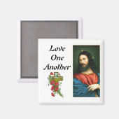 Hou van elkaar met Jesus Christ Afbeelding Magnet (Voorkant / Achterkant)