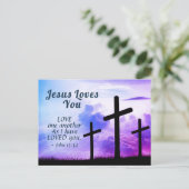 Hou van elkaar, want ik hou van je bijbel Pasen Briefkaart (Staand voorkant)