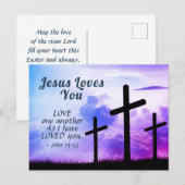 Hou van elkaar, want ik hou van je bijbel Pasen Briefkaart (Voorkant / Achterkant)