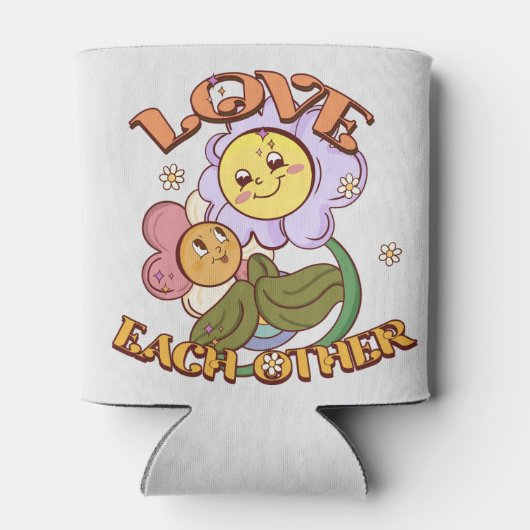 Hou van elkaar | Whimsical Floral Design Blikjeskoeler (Achterkant)