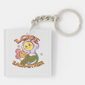 Hou van elkaar | Whimsical Floral Design Sleutelhanger (Achterkant)