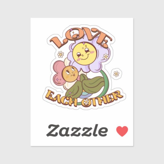 Hou van elkaar | Whimsical Floral Design Sticker (Vel)