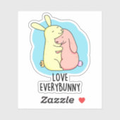 Hou van elke Bunny Grappig Konijn Pun Sticker (Vel)