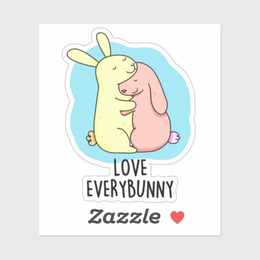 Hou van elke Bunny Grappig Konijn Pun Sticker (Vel)