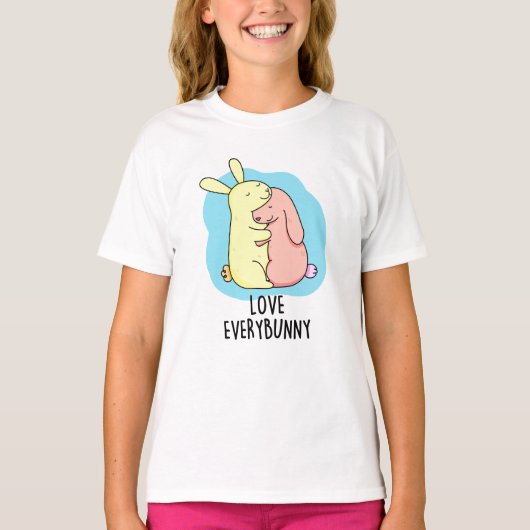 Hou van elke Bunny Grappig Konijn Pun T-shirt (Voorkant)