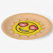 Hou van Emoji Sun Papieren Bordje (Gekanteld)