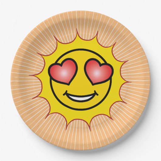 Hou van Emoji Sun Papieren Bordje (Voorkant)