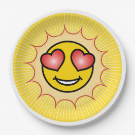 Hou van Emoji Sun Papieren Bordje