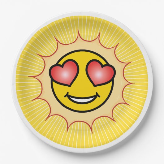 Hou van Emoji Sun Papieren Bordje (Voorkant)