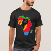Hou van Eritrea met Eritrese vlag in Afrika Kaart T-shirt (Voorkant)