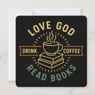 Hou van God Drink Koffie Lees Boeken Liefhebbers V Kaart