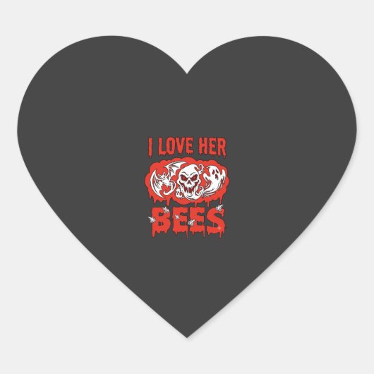 Hou Van Haar Bijen Schedel Geest Vleermuis Bloed D Hart Sticker (Voorkant)
