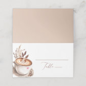 Hou van haar een Latte Coffee Boho Bruiloftsborrel Plaatskaartje (Buitenkant ongevouwen)