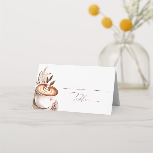Hou van haar een Latte Coffee Boho Bruiloftsborrel Plaatskaartje (Voorkant)