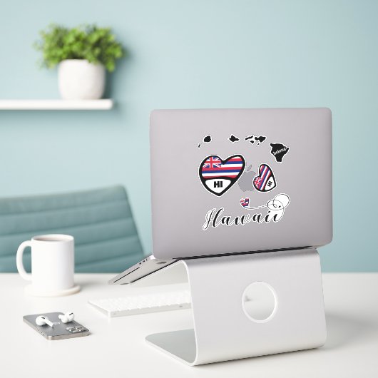 Hou van Hawaï, 3 Design, Die Cut Stickers (Laptop op bureau)