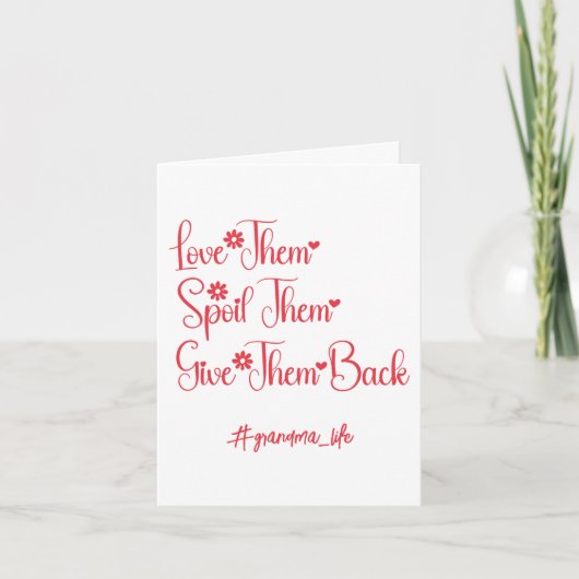 Hou van hen verwennen hen terug te geven oma grapp kaart (Voorkant)