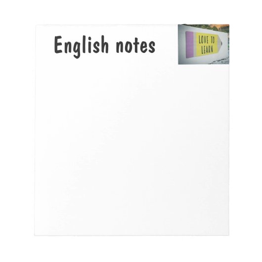 Hou van het leren van Engelse notities Notitieblok (Voorkant)