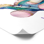 Hou van het lezen van Schattigee eenhoorn brillen Poster (Hoek)