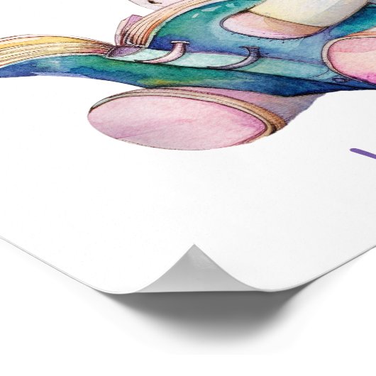 Hou van het lezen van Schattigee eenhoorn brillen  Poster (Hoek)