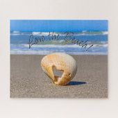 Hou van het strand! Love Shell op het strand Legpuzzel (Horizontaal)