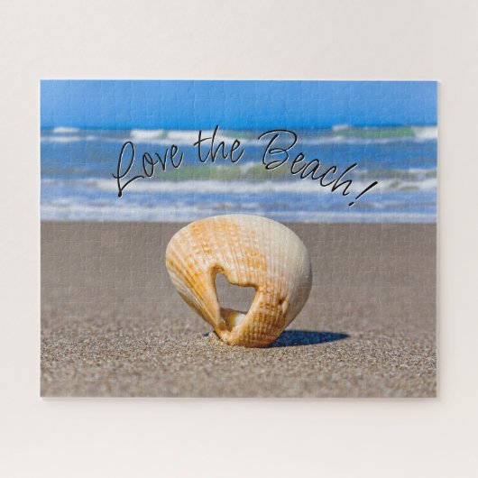 Hou van het strand! Love Shell op het strand Legpuzzel (Horizontaal)
