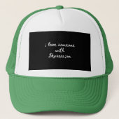 ; hou van iemand met Depressie; op Trucker Pet (Voorkant)
