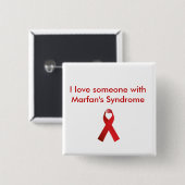 Hou van iemand met Marfan's Vierkante Button 5,1 Cm (Voorkant /achterkant)