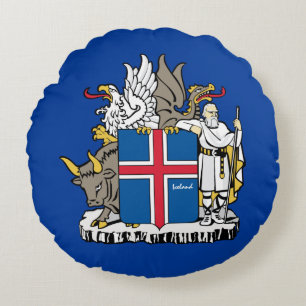 Hou van IJsland & IJslandse vlag, embleem / vakant Rond Kussen