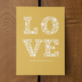 "HOU VAN JE, ALTIJD, VOOR ALTIJD" Mosterd liefde K Feestdagenkaart