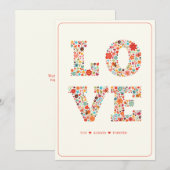 "HOU VAN JE, ALTIJD, VOOR ALTIJD" Retro Floral Lov Feestdagenkaart (Voorkant / Achterkant)