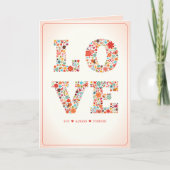 "HOU VAN JE, ALTIJD, VOOR ALTIJD" Retro Floral Lov Kaart (Voorkant)