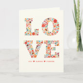 "HOU VAN JE, ALTIJD, VOOR ALTIJD" Retro Floral Lov Kaart (Voorkant)