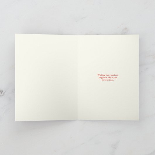 "HOU VAN JE, ALTIJD, VOOR ALTIJD" Retro Floral Lov Kaart (Binnen)