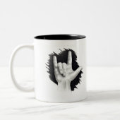 Hou van je: Amerikaanse gebarentaal: Hand Tweekleurige Koffiemok (Links)