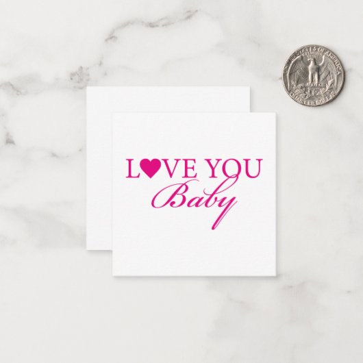 Hou van je baby notitiekaartje (Voorkant / Achterkant in situ)