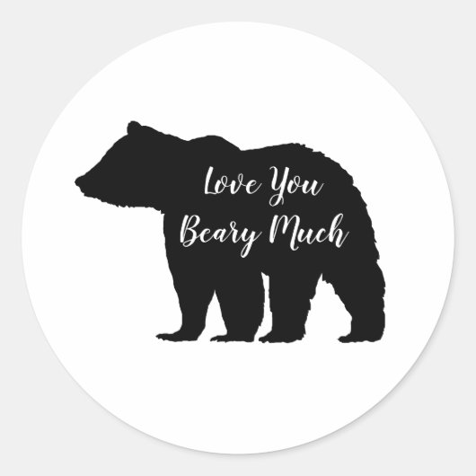 Hou van je Beer Mountain Ronde Sticker (Voorkant)