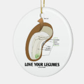 Hou van je benen (Bean Dicotyledon) Keramisch Ornament (Links)