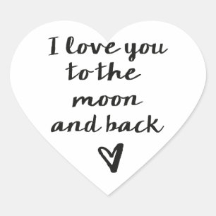 Hou van je bij de maan hart sticker