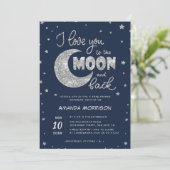 hou van je bij de maanuitnodiging voor baby shower kaart (Staand voorkant)