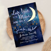 Hou van je bij de Moon & Back Baby shower Uitnodig Kaart