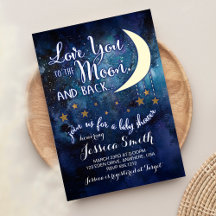 Hou van je bij de Moon & Back Baby shower Uitnodig