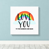 Hou van je bij de regenboog en de rug canvas afdruk (Insitu (Houten vloer))
