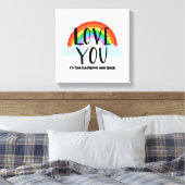 Hou van je bij de regenboog en de rug canvas afdruk (Insitu (Slaapkamer))