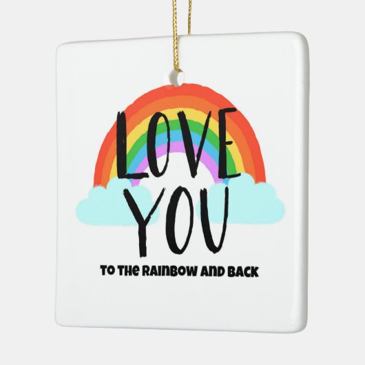 Hou van je bij de regenboog en de rug keramisch ornament (Links)