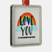 Hou van je bij de regenboog en de rug metalen ornament (Rechts)