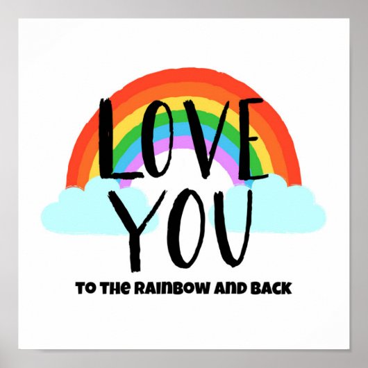 Hou van je bij de regenboog en de rug poster (Voorkant)