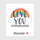 Hou van je bij de regenboog en de rug sticker (Vel)