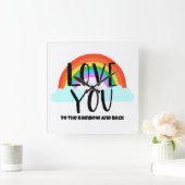 Hou van je bij de regenboog en de rug vierkante klok (Huis)