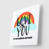 Hou van je bij de regenboog en de rug vierkante klok (Hoek)