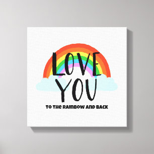 Hou van je bij de regenboog en terug canvas afdruk
